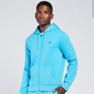 Polo Turquoise Full Zip Up Hoodie Jacket Size M